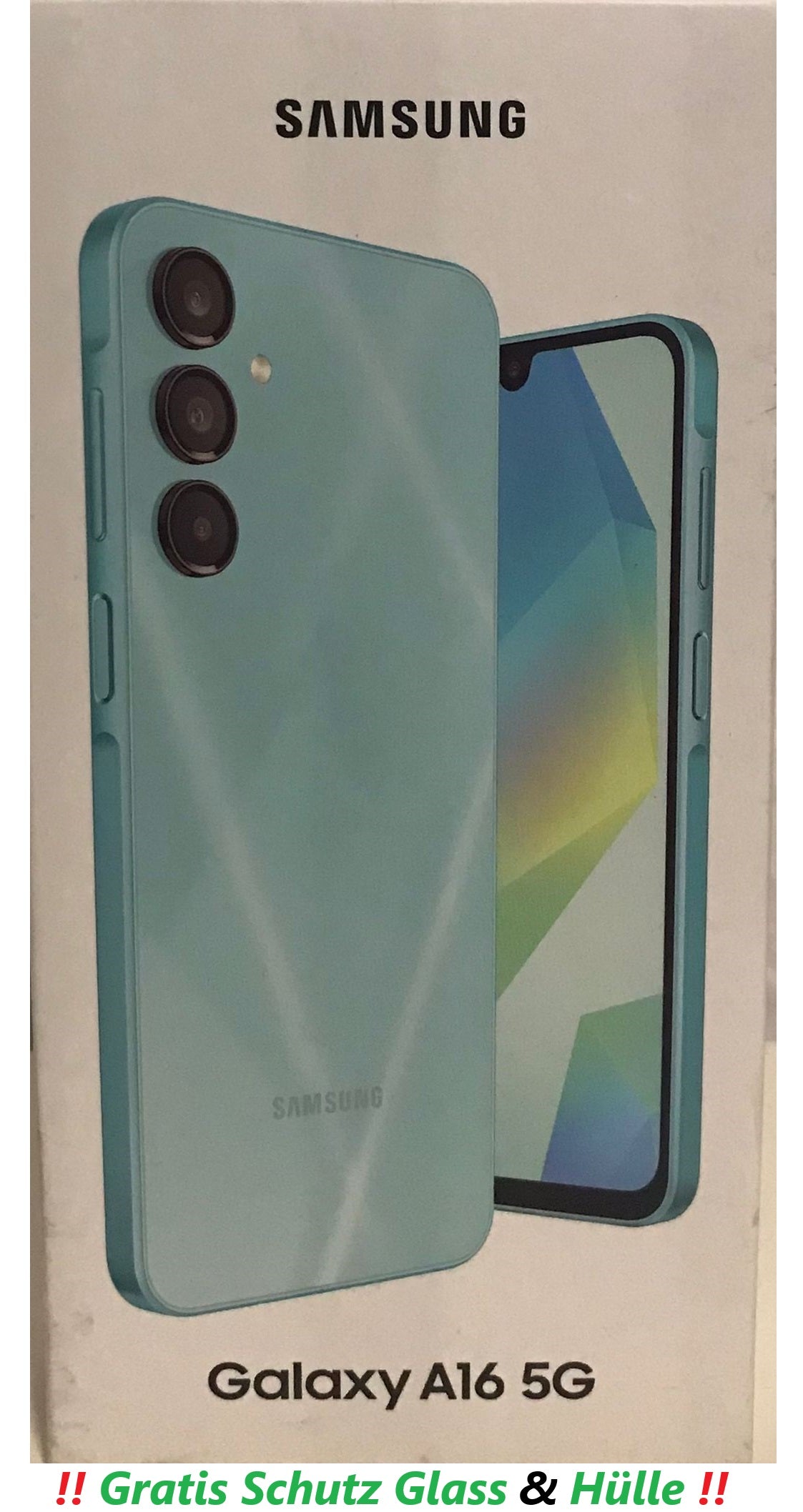 Samsung Galaxy A16 5G 128GB Dual SIM Blue Black Grun Ohne Simlock NEU (EU-Ware) inkl Hülle & Panzer glaass