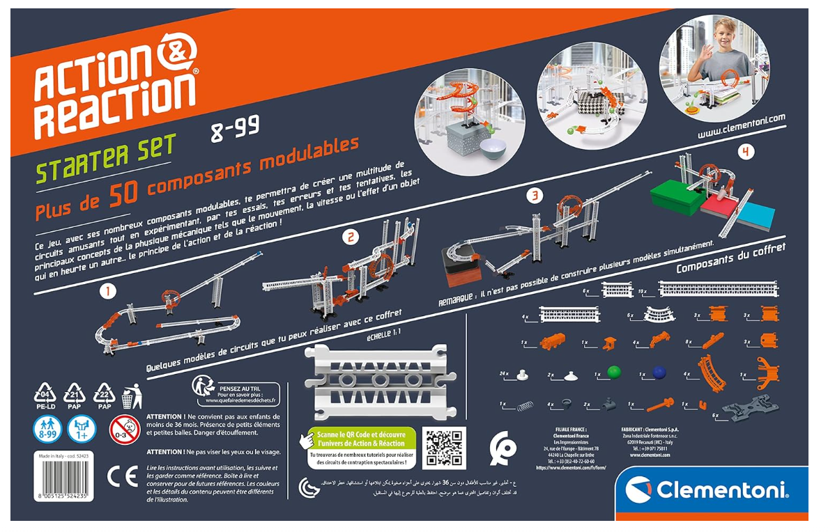 Clementoni Action & Reaktion-Starter-Set Kettenreaktionen über 50 Teile NEU