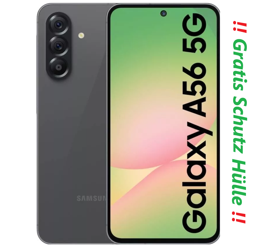 Samsung GALAXY A56 5G 8/256GB SM-A566B Dual-SIM Awesome Graphite Android 15 Schwarz NEU & Verpackt inkl. Hülle