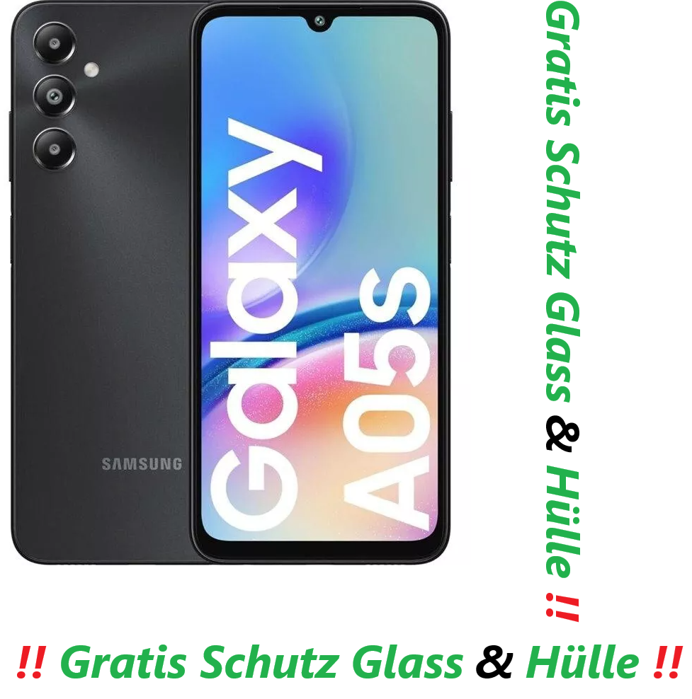 Samsung Galaxy A05s SM-A057F/DS 64Gb / 128Gb Dualsim LTE Android Ohne Simlock Smartphone imkl Hülle & Panzer glass  Schwarz /Silber / Grün