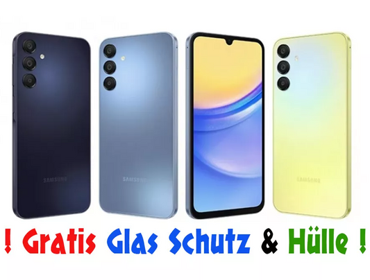 Samsung Galaxy A15 5G SM-A155F/DSN LTE 128GB Smartphone Handy NEU &OVP  EU Spec inkl Passende Hülle (durchsichtig) & Glas Schutz